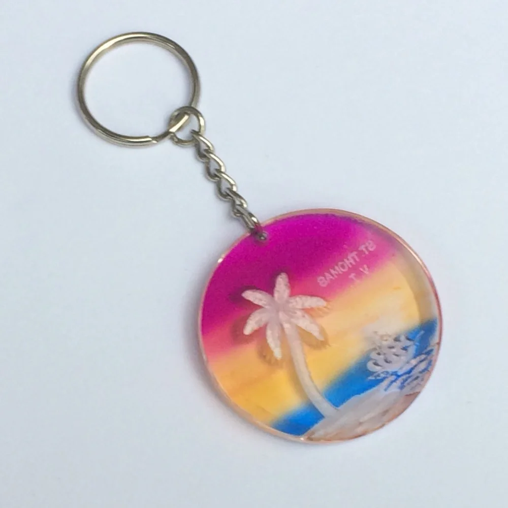 Retro Vintage Unisex Keychain / Key Ring from St. Thomas. New, never used.
